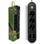 Pm-17021 3 Usb Çıkışlı 3'Lü 2 Metre Kablolu Akım Korumalı Priz 10A-2500 Watt