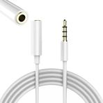 Pm-17603 3.5 Mm Erkek/Dişi 4 Boğumlu Aux Stereo Uzatma Kablosu 1 Metre