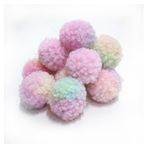 Pmnzdy 50 adet ponpon topu, şapka, kıyafet, çorap için, anahtarlık, 5 cm, pelüş toplar, ponpon, elastik halkalı ponpon, renkli, kıvırcık kürk ponpon, renkli, 3