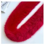 Pmnzdy Suni kürk bantlar, 10 cm genişliğinde, suni kürk, bordür, yumuşak süsleme, kumaş rulosu, suni kürk bant, dekoratif bant, kendin yap, dikiş, şapka, kıyafet dekorasyonu için, kırmızı, 3 m