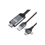 Pmr 3 İn 1 Phone To Hdmı Kablo – 2K 60Hz, 200Cm, Type-C, Lightning, Micro Usb