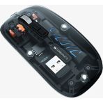 Pmr Şeffaf Tasarım Bluetooth + 2.4g Kablosuz Şarjlı Mouse - Siyah