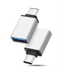 Pmr Type C Dişi USB 3.0 Erkek Otg Çevirici Adaptör - Gümüş