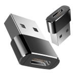 Pmr USB 2.0 Erkek – Type-C Dişi Şarj Dönüştürücü - Siyah