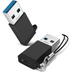 Pmr USB 3.0 Erkek Type C Dişi Şarj ve Data Için Çevirici - Siyah