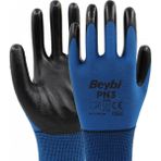 Pn3 Mavi Nitril Polyester Örme Bahçe Işçi Eldiveni Xl No:10 - Mavi - Siyah - L - XL