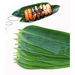 PNANA 100 adet Suşi Bambu Yaprağı - Muz Yaprakları Zongzi Seti Tabak Süslemeleri Yemek pişirmek için Tatil Partisi (100 adet, 30,48 cm U x 8,1 cm) - Yapraklar Vakum ve Taze Kalır