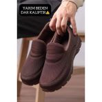 Pnr Terlik PNR TERLİK Unisex Ortopedik Taban Aqua Ayakkabı Günlük Kullanım İçin Konforlu Kahverengi Sneakars - 1W7-Kahverengi