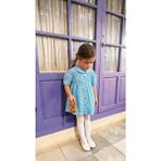 Poala Kids Mavi Çiçekli Elbise Kız Çocuk - 5 - 6 Yaş