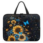Poceacles Ayçiçeği Trendy Laptop Çantası Taşınabilir Seyahat Çalışması Laptop Çantası Kadın Erkek Su Geçirmez Taşıma Bilgisayar Çantası Kulplu, Neopren Netbook/Ultrabook Koruyucu Evrak Çantası Çantası