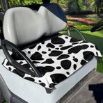 Poceacles Beyaz Balck İnek Noktaları Baskılı Evrensel Golf Arabası Koltuk Kılıfları Battaniye Yastık Kılıfı 2 Kişilik Koltuklar için, Hafif Esnek Golf Araba Koltuğu Kılıfı