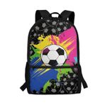 Poceacles Çocuklar için Sırt Çantaları 5+, Okul Çantası İlköğretim Öğrencileri, Ayarlanabilir Yastıklı Askıları ile Hafif Bebek Sırt Çantası, Karikatür futbol 1, One Size