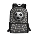 Poceacles Çocuklar için Sırt Çantaları 5+, Okul Çantası İlköğretim Öğrencileri, Ayarlanabilir Yastıklı Askıları ile Hafif Bebek Sırt Çantası, Web Futbol, One Size