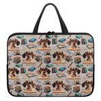 Poceacles Dachshund Köpek Kitap Baskı Laptop Kollu 10 "- 17" Neopren Dizüstü Taşıma Çantası Chromebook Kollu kılıf Erkekler Kadınlar için Neopren Netbook/Ultrabook Koruyucu Evrak Çantası Çantası Tote