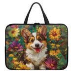 Poceacles Dizüstü Bilgisayar Kılıfı, Corgi Köpek Yağlı Boya Baskı Koruyucu Dizüstü Bilgisayar Çantası Kulplu Kadın Erkek El Çantası El Çantası Tablet Taşıma Çantası Omuz Çantası İş Okul Seyahat için