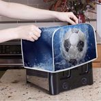 Poceacles Futbol Su Desenli Tost Makinesi Kapağı 2 Dilim Küçük Cihaz Kılıfları Düzenleyici Tost Makinesi Çantası Ekmek Yapma Kapağı Yıkanabilir Tost Makinesi Fırın Kılıfı, S