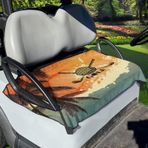 Poceacles Golf Palmiye Yaprağı Baskı Golf Arabası Koltuk Kılıfı Gezi Araba Yastık Kılıfı Golf Arabası Aksesuarları Dekor Koruma Koltuk Kılıfı Evrensel Çoğu Golf Arabası Kulüp Arabasına Uygun