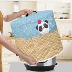 Poceacles Panda Dondurma Baskılı Mutfak Dekoru Küçük Aksesuarlar Elektrikli Düdüklü Tencere/Hava Fritözü/Pirinç Pişirici/Buharlı Pişirici/Ekmek Kızartma Makinesi için Toz Kapağı, Düdüklü Tencere