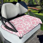 Poceacles Pembe beyaz inek noktalar baskılı Golf arabası koltuk havlu kullanımlık anti-sıcak gezi araba yastık kılıfı hızlı kuru Golf arabası aksesuarları