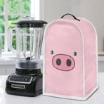 Poceacles Pembe Domuz Desenli Dayanıklı Blender Toz Kapağı, Stand Mikser veya Kahve Makinesi için Parmak İzi Koruma Kapağı, Ev Mutfak Aletleri Kapağı