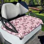 Poceacles Pembe Kelebekler Çiçek Baskı Golf Arabası Koltuk Kılıfı Koruma Evrensel Yumuşak Golf Arabası Koltuk Kılıfı Havlu Battaniye Fit 2 Kişi Culb Araba Golf Arabası