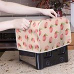 Poceacles Pembe Şeftali Baskılı Tost Makinesi Kapağı Evrensel Boyut 2 Dilim Tost Makinesi Toz Geçirmez Kapak Mutfak Küçük Aletler Tost Makinesi Kılıfı, S