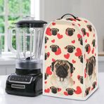 Poceacles Pug Köpek Herat Baskı Blender Kapak Mutfak Küçük Aletleri Toz Kapağı Mutfak Robotu Toz Kapağı Büyük Boy 9.4 "U x 7.2" G x 15.9" H