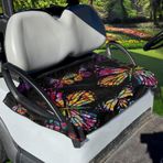 Poceacles Renkli Kelebekler Baskı Golf Arabası Koltuk Kılıfları -2 Kişi Ön Koltuk, Evrensel Fit Club Araba Koltuğu Kapağı Anti Sıcak Golf Arabası Koltuk Havlu Dekorasyon Aksesuarı