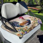 Poceacles Tavuk Çiçekleri Baskı Golf Arabası Koltuk Kılıfları, Golf Arabası Koltuk Battaniyesi/Havlu Daha Fazla 2 Kişilik Koltuklar için Kulüp Arabası, Yaz Golf Sepeti Koltuk Aksesuarları
