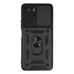 Poco X3 Gt Kılıf Pars Lens Yüzüklü Silikon - Siyah