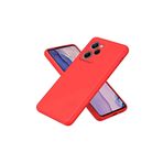 Poco X5 Pro 5G Uyumlu Fuchsia Nano İçi Kadife Silikon Telefon Kılıfı Kırmızı