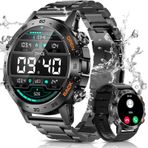 PODOEIL Erkekler için askeri akıllı saatler (cevap/arama yap), Android iOS için taktik Smartwatch, 400mAh pil/spor takip/sağlık/uyku izleme