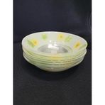 Poeme Anis Çok Amaçlı Kase, Sarı Çiçek Desenli, Temperli Cam, 16 cm, 6'lı Set