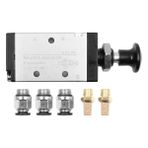 POFET 5 yollu 2 pozisyonlu pnömatik solenoid valf, 4R210-08 manüel kontrol, itme-çekme valfi, hava silindiri kontrol sistemleri için manüel hava kabartma valfi