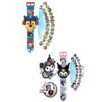 Pofika Paw pertol ve Kuromi Projeksiyonlu Saat Kız ve Erkek Çocuk Model 2 li Fırsat Seti