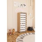 Pofitto 9 Sepetli Çok Amaçlı Dolap Safir Renkli Mutfak Kiler Banyo Oyuncak Dolabı 30 cm Derinlik 112 cm Yükseklik 40 cm Genişlik - Safir Meşe