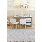 Pofitto Çocuk Masa Sandalye Takımı 90X45 cm 3 Sepetli Çocuk Çalışma ve Aktivite Masası Yaz-Sil,2 Sandalyeli - Beyaz