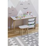 Pofitto Çocuk Masa Takımı 90x45 Cm 3 Sepetli Çocuk Çalışma Masası Aktivite Masası Yaz-sil 1 Adet Tabureli