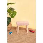 Pofitto Çocuk Taburesi-çocuk Oturağı-ahşap Tabure-montessori Puf-yumuşak Puf Pembe