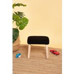 Pofitto Çocuk Taburesi-Çocuk Oturağı-Ahşap Tabure-Montessori Puf-Yumuşak Puf Siyah