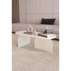 Pofitto Evia Orta Sehpa Beyaz Mermer Modern Tasarım 90 cm Genişlik 45 cm Derinlik Suntalam Malzeme