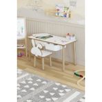 Pofitto Montessori Çocuk Masası-Oyun Masası-Aktivite Masası-Etkinlik Masası Takımı 1 Tavşan Sandalye - Beyaz
