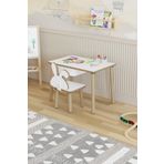 Pofitto Montessori Çocuk Masası-oyun Masası-aktivite Masası-etkinlik Masası Takımı 1 Tavşan Sandalye