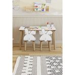 Pofitto Montessori Çocuk Masası-Oyun Masası-Aktivite Masası-Etkinlik Masası Takımı 2 Tavşan Sandalye - Beyaz