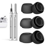 Pohgelan [3 Çifti] AirPods Pro & AirPods Pro 2. Nesil için Gürültü Azaltma Deliği ve Temizleme Kiti, Airpods 1 2 3 pro/pro 2. Nesil için Temizleme Kalemi, Dahili Toz Koruyucu Ekran Kulak Uçları