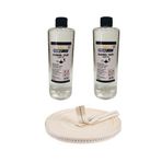 POINT CARE 2 Adet Şeffaf Kandil Yağı Kokusuz Dumansız Iç Mekan Gaz Lambası Bambu Yakıtı 400 ml 2 Metre Fitil