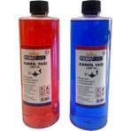 Point Care Kırmızı + Mavi Kandil Yağı Kokusuz Dumansız Iç Mekan Gaz Lambası Yakıtı 400 Ml 2'li Set