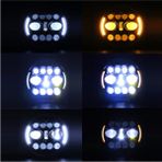 Point Marketing 18 cm 7” Turuncu Beyaz Angel Adaptif Far Angel 8 Modlu Offroad LED Lamba Drl