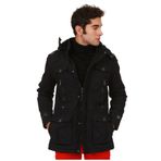 Pointback 5610 Siyah Rüzgar Geçirmez Gabardin Parka Mont