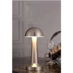 Pointtech Masa Üstü Lamba - Ledli Masa Lambası - Şarjlı Mantar Gece Lambası Led Abajur Gümüş Krom 20 Cm 1 Adet
